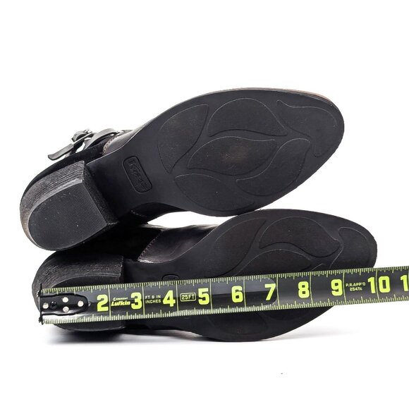 Korks Women Rohit Black Leather Double Strap Ankle Boots size 9.5 - Picture 5 of 7